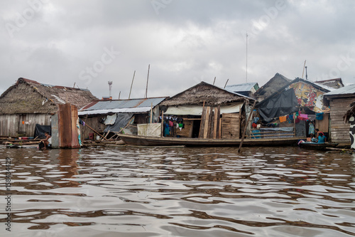 IQUITOS  PERU - JULY 18  2015  View of partially floating shantytown in Belen neigbohood of Iquitos  Peru.
