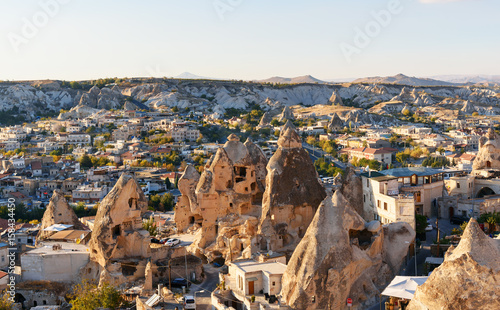 Top view of Goreme town. Cappadocia. Turkey