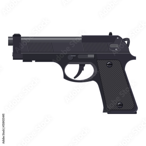 Pistol gun, automatic modern handgun.