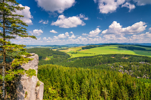 Landscape view from Ostas table mountain, Czech republic, Europe. photo