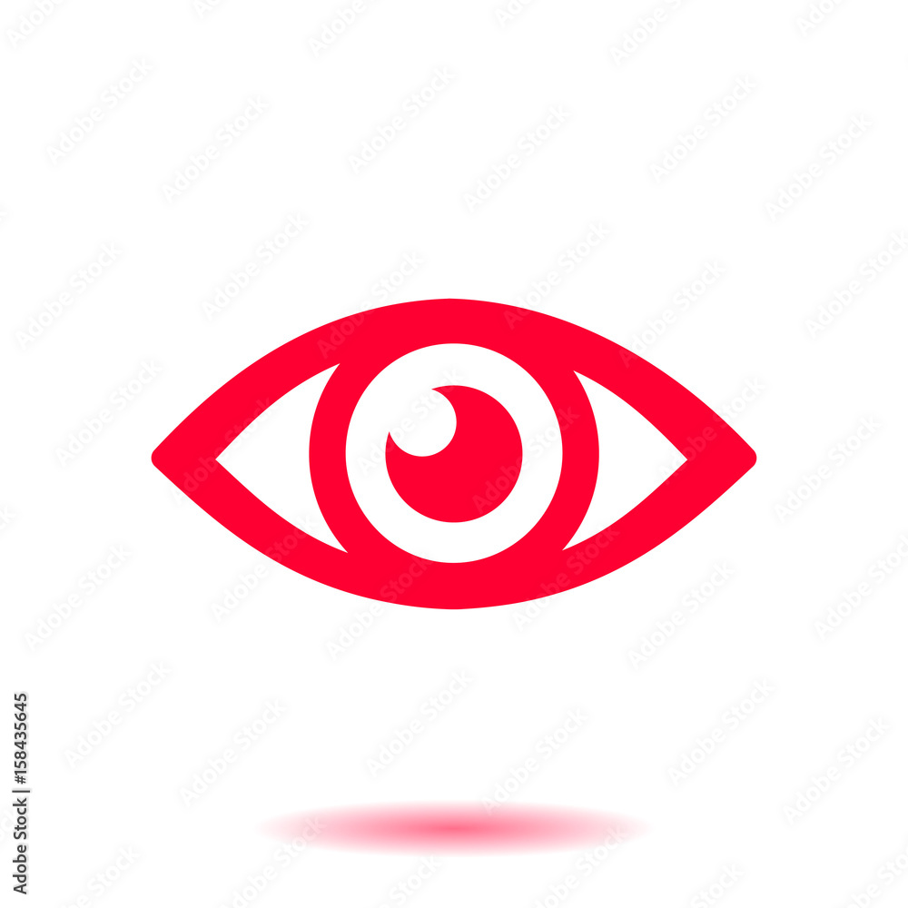 Eye icon. Monitoring and surveillance system. Flat design style. Eye icon. Monitoring and surveillance system. Flat design style.