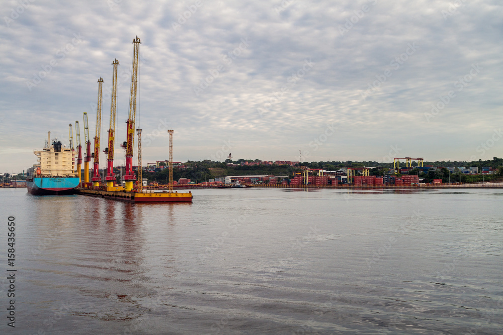 MANAUS, BRAZIL - JULY 25, 2015: Cargo port of Manaus, Brazil