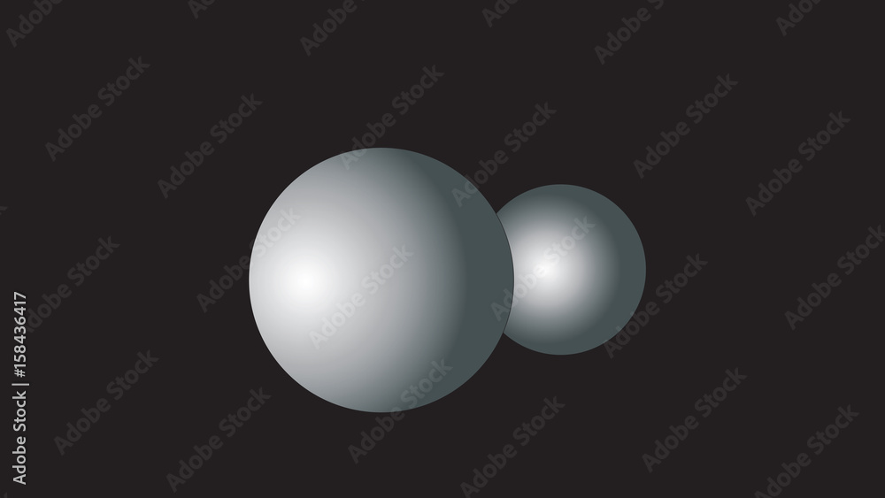 Large and small balls of silvery color. Large and small balls of silvery color.