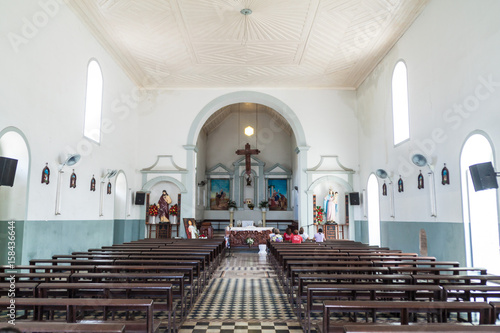 MACAPA, BRAZIL - JULY 31, 2015: Interior of Sao Jose (Saint Joseph) church in Macapa, Brazil photo