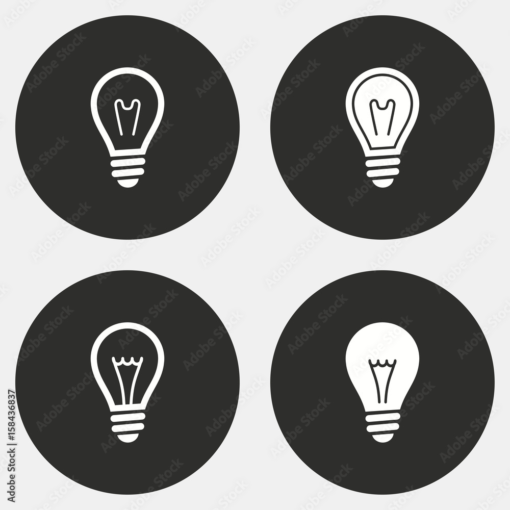 Lamp icon set. Lamp icon set.