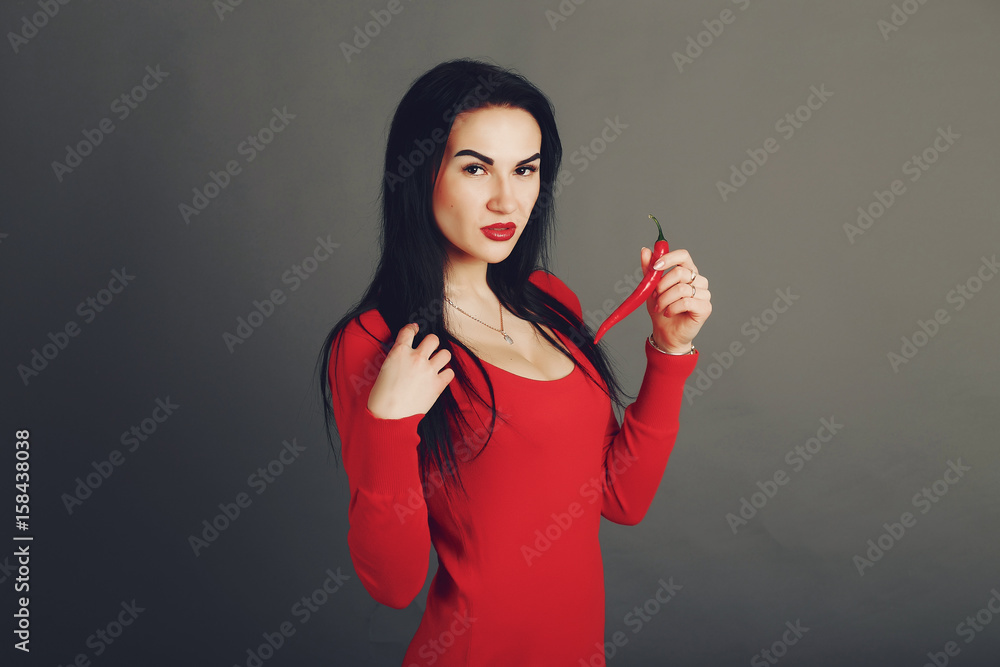 Fototapeta premium girl with peper