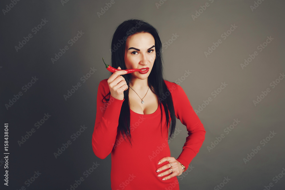 Fototapeta premium girl with peper