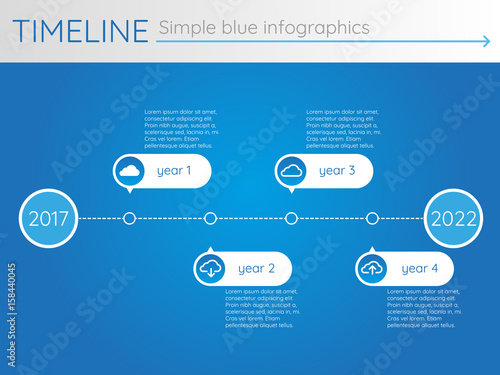 Simple blue timeline 21, infographics vector
