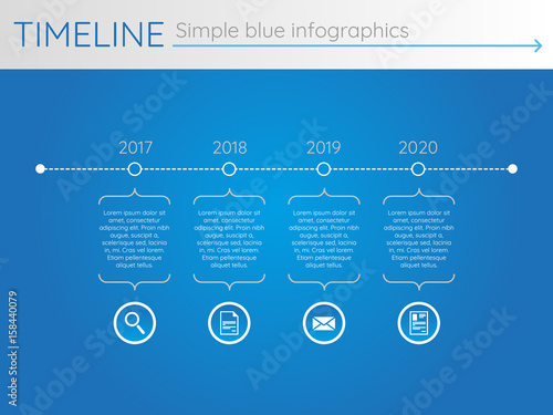 Simple blue timeline 22, infographics vector
