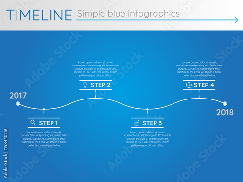 Simple blue timeline 29, infographics vector

