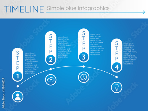 Simple blue timeline 30, infographics vector
