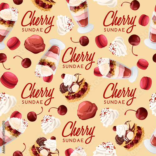 Ice Cream Sundae  : Vector Illustration