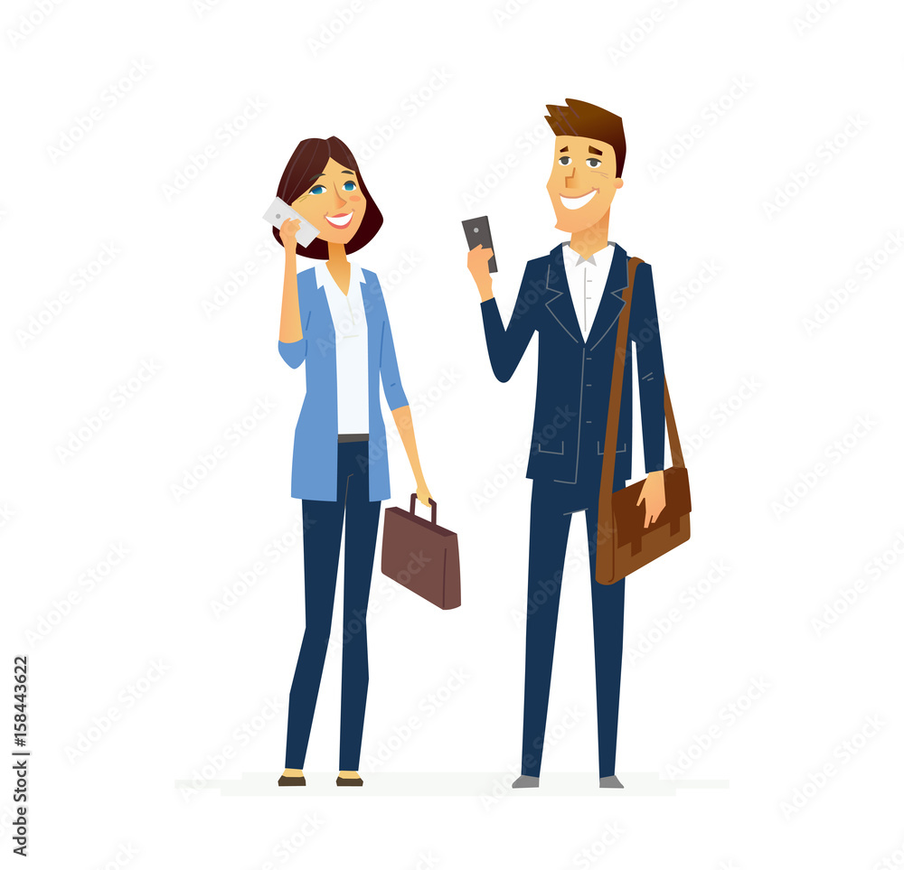 Business man and woman - modern flat design people characters composition. Business man and woman - modern flat design people characters composition.