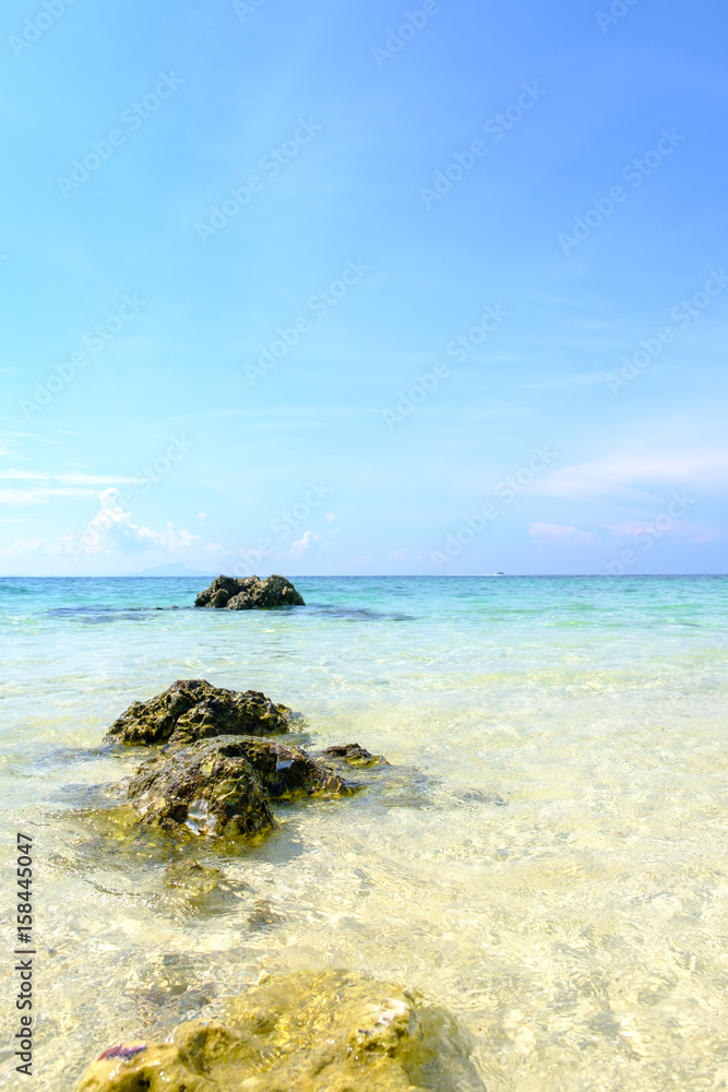 rocks on tropical beach in Krabi, Thailand rocks on tropical beach in Krabi, Thailand