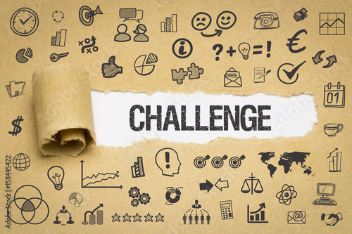 Obraz na płótnie Challenge / Papier mit Symbole