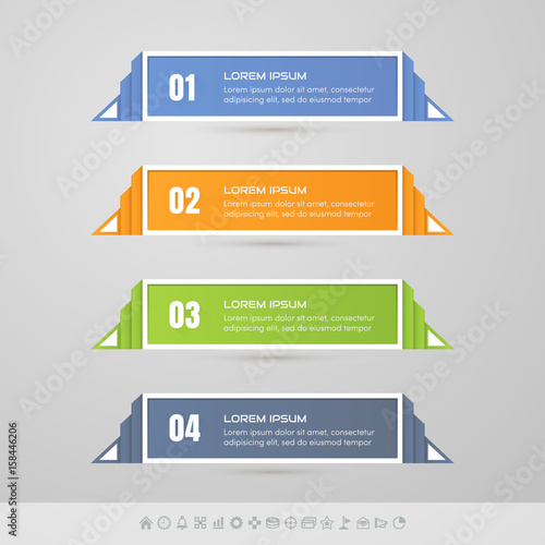 Sticker label with business icons set