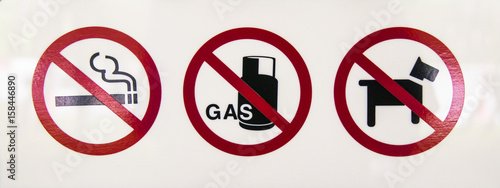 no smoking, no gas, no animal