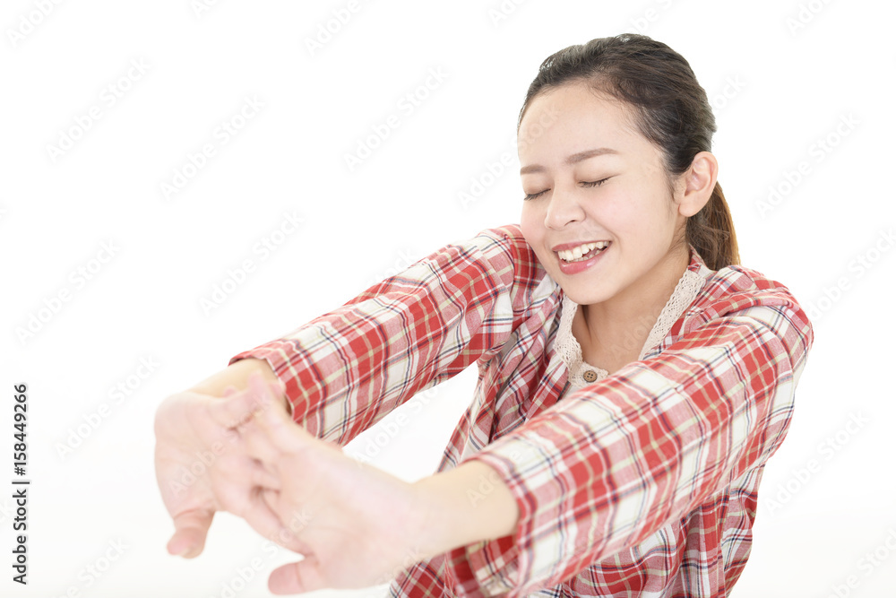 パジャマ姿の女性