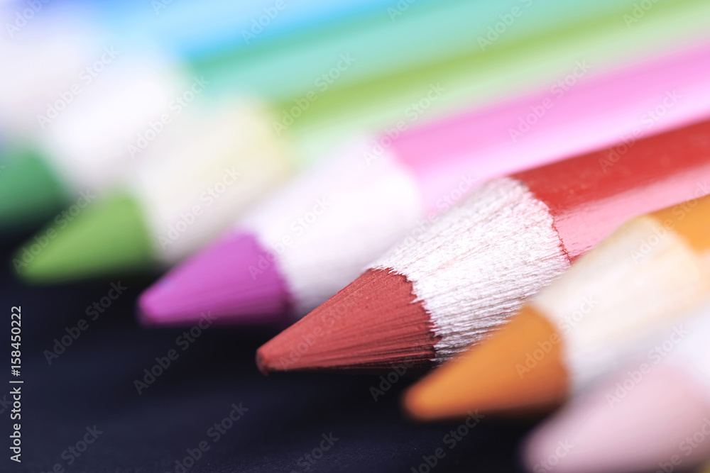 Row of colored pencils Row of colored pencils