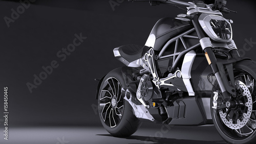 Black Motorbike on elegant dark background © CenturionStudio.it