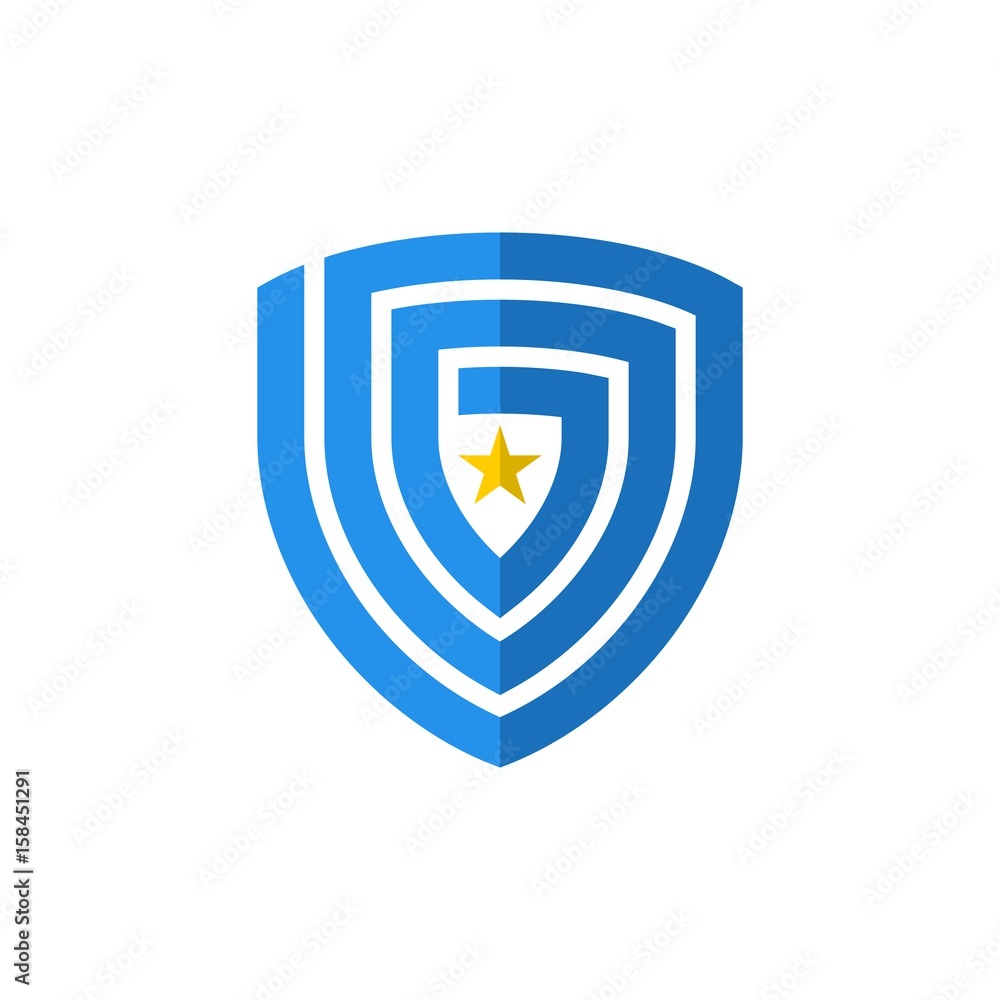 abstract shield with star logo icon vector element abstract shield with star logo icon vector element