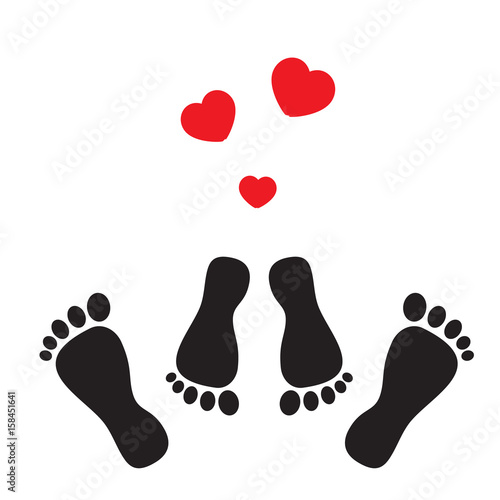 Feet symbolizing the occupation of sex and hearts