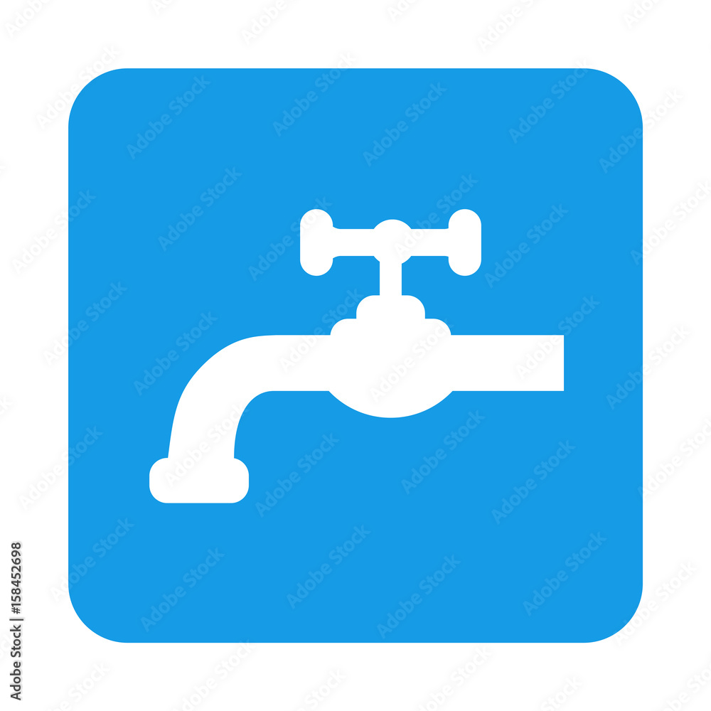 Icono plano grifo en cuadrado azul Icono plano grifo en cuadrado azul