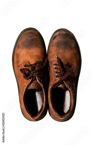 The old shoe isolate background,clipping path