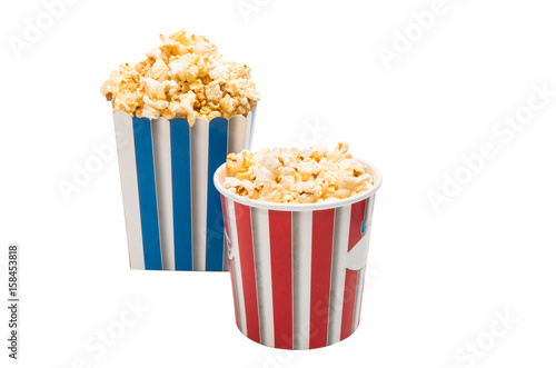 cup of popcorn isolated