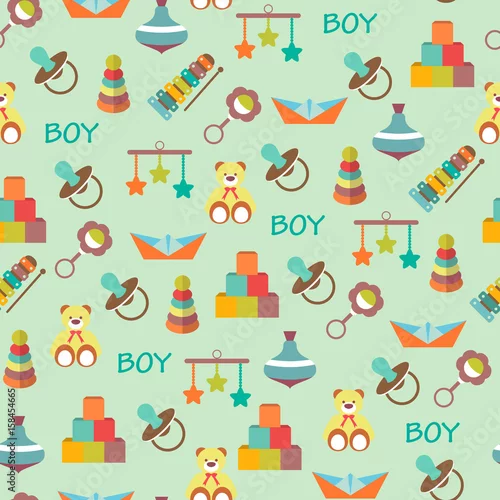 Obraz Kolorowy wzór z różnego rodzaju zabawkami