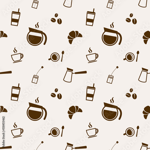 pattern with coffee and tea elements