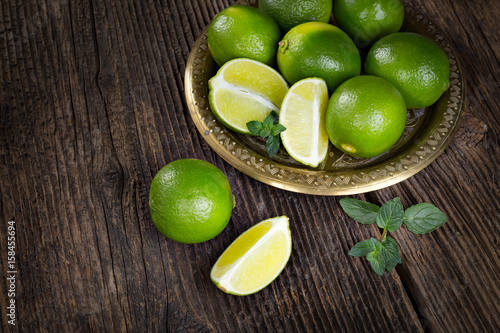 Bunch of green limes.