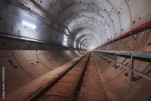 Construction of subway tunnel with white light