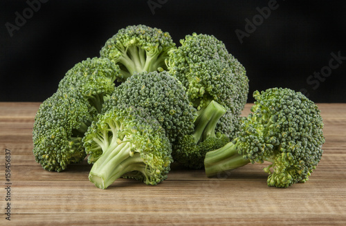 Broccoli on a wooden table