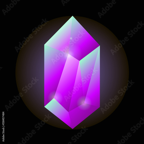 Crystal gemstone or precious gem stone vector icon