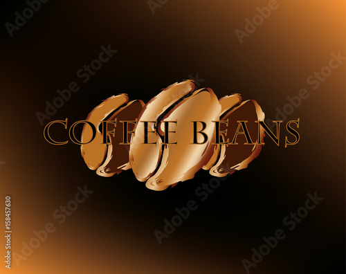 Golden roasted coffee beans