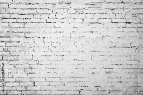 Old white brick wall, flat background