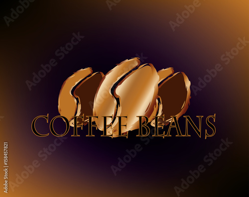 Golden roasted coffee beans