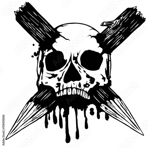 skull with two stakes