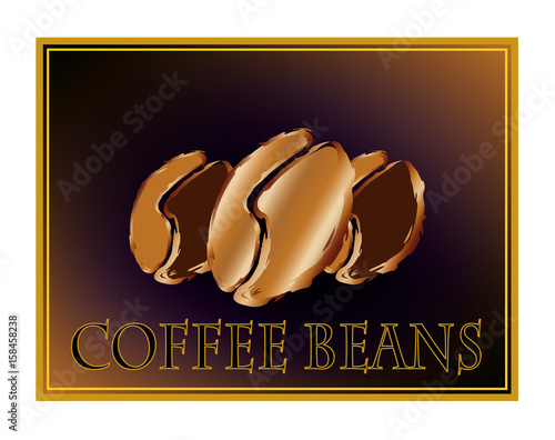 Golden roasted coffee beans