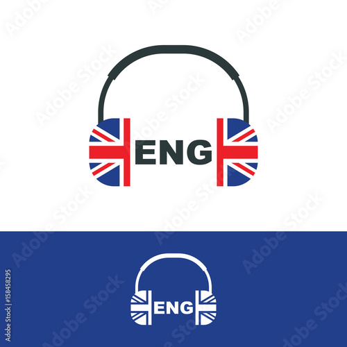 English audio courses logo template