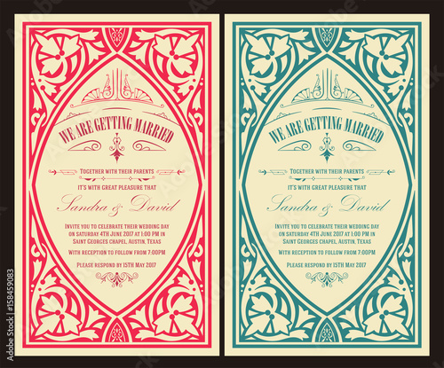 baroque wedding card