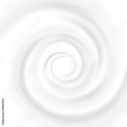 White Milk, Yogurt, Cosmetics Product Swirl Cream Illustration. Mousse Whirlpool And Vortex. Swirl Cream Texture Background