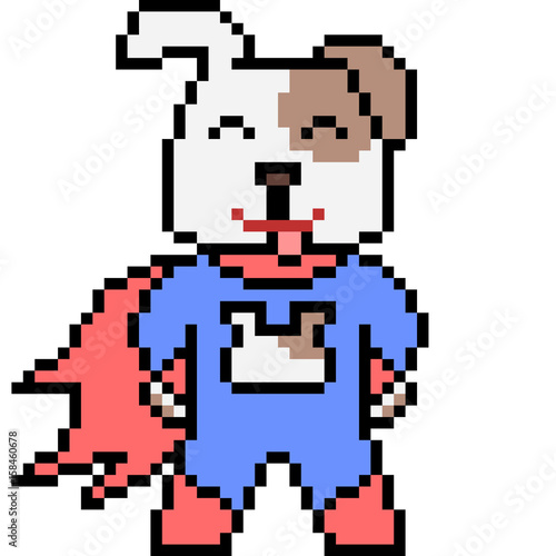 vector pixel art superhero pet