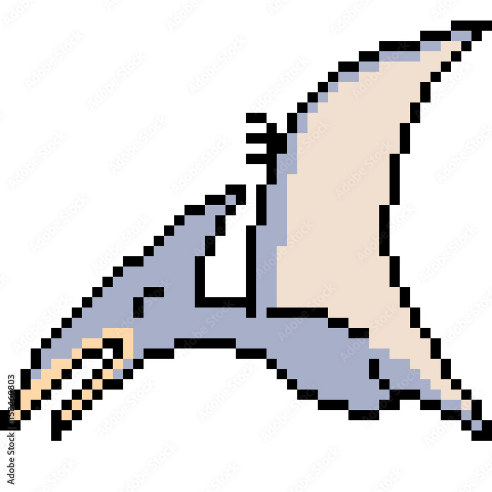 vector pixel art pteranodon
