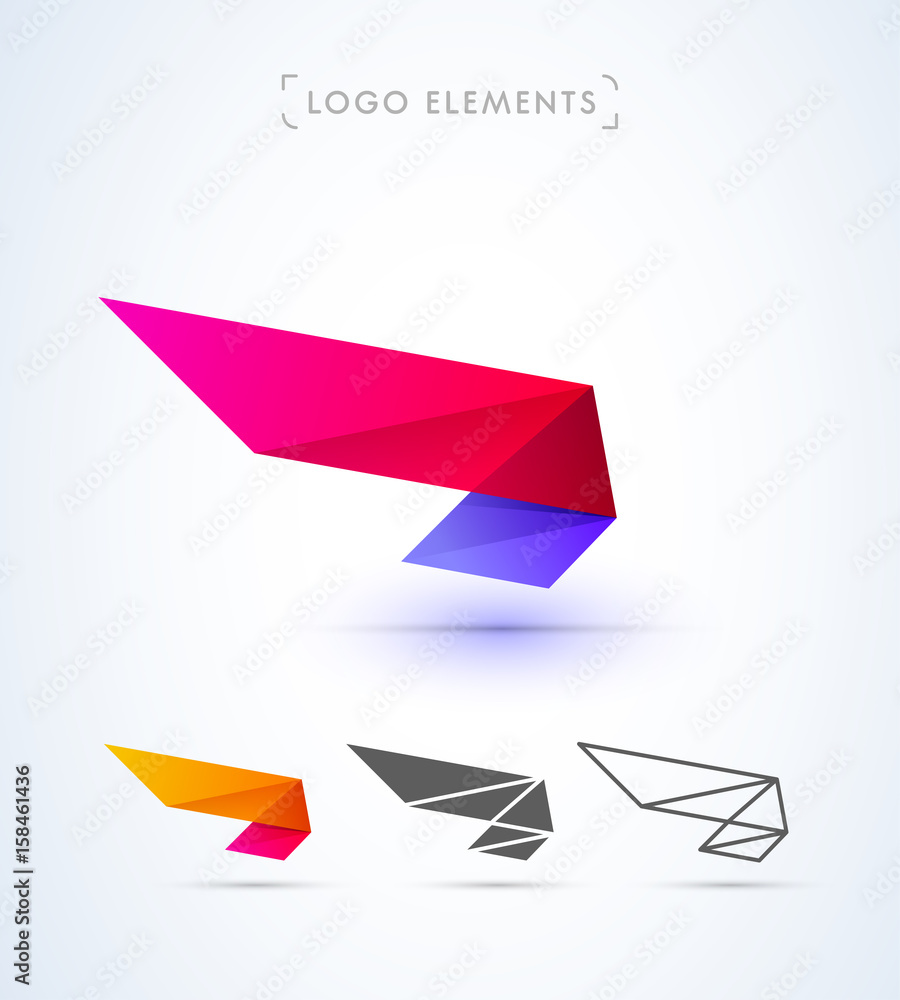 Vector abstract letter L logo template. Flat material design with 3d  elements Stock Vector | Adobe Stock