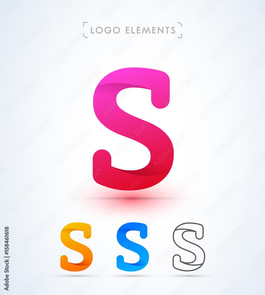Abstract letter S logo template. Origami paper style. Material design. Abstract letter S logo template. Origami paper style. Material design.