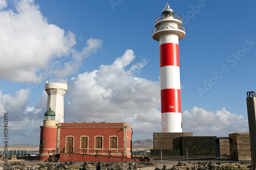 Fuerteventura - El Cotillo Lighthouse on the promontory of Punta Toston, Canary Islands 