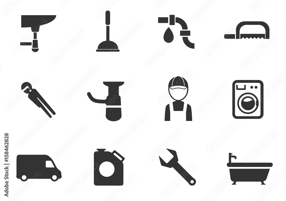plumbing service icon set plumbing service icon set