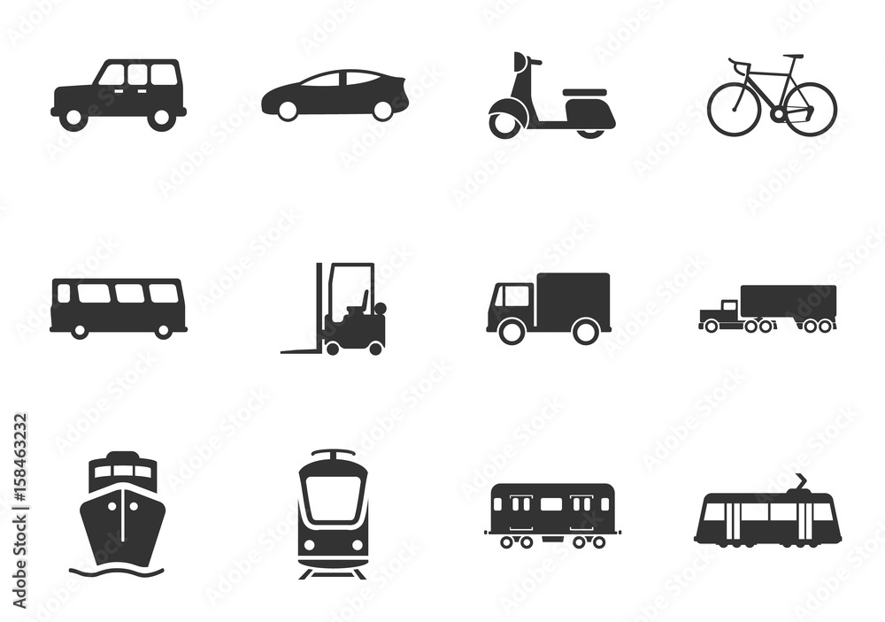 transport icon set transport icon set